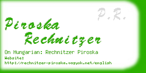 piroska rechnitzer business card